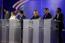 candidatos presidenciales,en un debate en San José (Costa Rica).