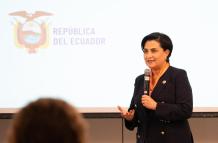 La canciller Gabriela Sommerfeld ha ocupado el cargo desde el primer periodo de Daniel Noboa.