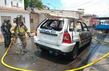 Supuesto patrullero incendiado en Machala
