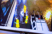 Trabajos por inundaciones en sectores afectados por la lluvia.