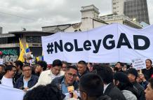 marcha en contra del COOTAD en Quito