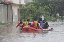 evacuación por inundaciones en Milagro