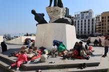 Residentes desplazados por ataques israelíes en Beirut, Líbano.
