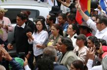 La prefecta de Pichincha, Paola Pabón, encabezo la marcha el pasado 3 de marzo de 2026.