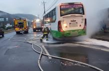 Incendio bus Quito