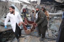 Evacuados del lugar, en Kabul, Afganistán,