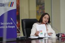 Carolina Lozano es la titular de la Secretaría Nacional de Gestión de Riesgos.