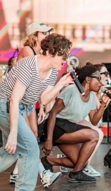 El grupo Kiruba ensayando para su show en Guayaquil en 2024.