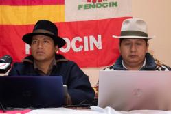 Guido Perugachi, presidente de la Fenocin (i), convocó a las organizaciones y colectivos a establecer una hoja de ruta para impulsar la revocatoria del mandato de Daniel Noboa.