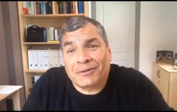 Rafael Correa en un programa por la libertad de Jorge Glas.