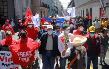 Manifestación contra medidas económicas en Quito