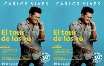 Anuncio de Conciertos de Carlos Vives en Quito y Cuenca
