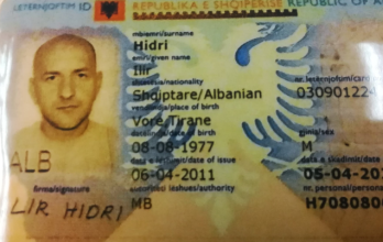 El pasaporte del albanés Hidri Ilir, al que EXTRA tuvo acceso.
