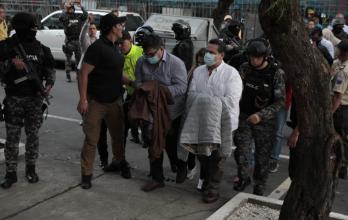 Los detenidos en su ingreso a la Unidad de Flagrancia en Quito