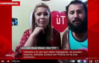 Captura de video de la clase virtual que dictó Claudia Garzón en compañía de 'Fito' a policías colombianos