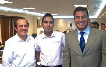 Ricardo Patiño, Leandro Norero y Rafael Correa