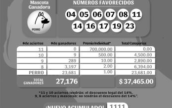 BOLETIN POZO 1110, REVANCHA 97 - LUNES 11 DE NOVIEMBRE 2024