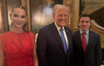 Daniel Noboa y Donald Trump durante su reunión.