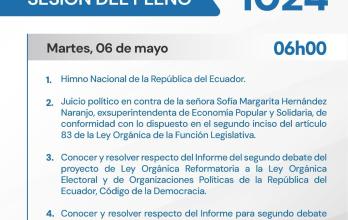 La convocatoria hecha por la presidenta de la Asamblea fue hecha para las 06:00.