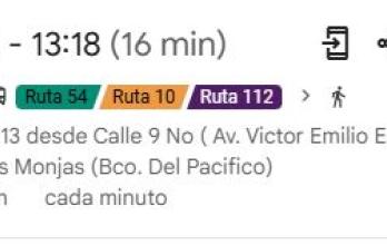 Google Maps opción ruta transporte público 20 may 25 CAPTURA
