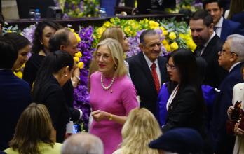Anabella Azín en la posesión de Daniel Noboa.