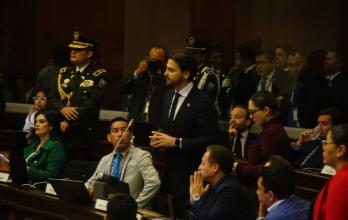 El correísmo apeló la presidencia de Niels Olsen después de que dio paso a la rectificación de la votación para el cambio del orden del día.