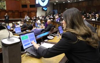 La oficialista Valentina Centeno fue la encargada de mocionar la aprobación del texto íntegro de la Ley de Solidaridad Nacional.