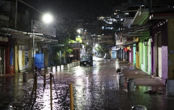 Calle inundada en Acapulco