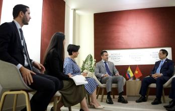 La reunión de Daniel Noboa y el Primer Ministro de Vietnam en el Foro Económico de Davos