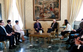 Daniel Noboa se reunió con Sergio Mattarella, presidente de la República Italiana.