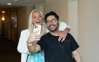 Miss Universo Victoria Kjær en Ecuador con Byron Villamar