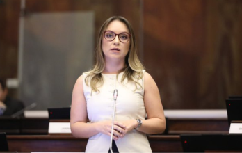 Mishel Mancheno, asambleísta de ADN, estuvo a cargo de presentar el informe para segundo debate de la Ley de Transparencia Social.