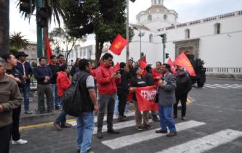 La marcha en Cotopaxi reunió a estudiantes, trabajadores y organizaciones sociales contra el alza de combustibles.