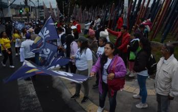 Los simpatizantes de ADN se reunieron en el sector de Solanda, sur de Quito, para promocionar el 'Sí' en la consulta.