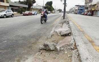 Parterre dañado en Guayaquil