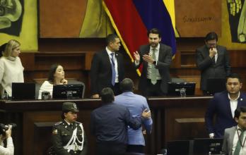 El presidente de la Asamblea, Niels Olsen, tuvo que suspender la sesión.