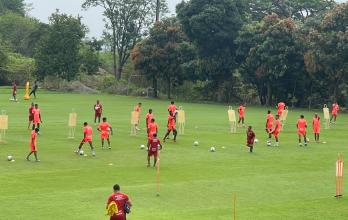 Entrenamiento de Barcelona al mando de César Farías.