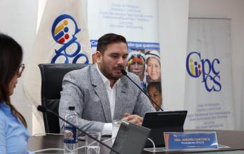 Andrés Fantoni, presidente del CPCCS, durante la sesión en la que se escuchó a la Veeduría Ciudadana.