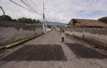 Calles en mal estado en Tumbaco