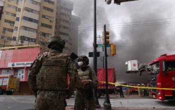 militares en incendio de Multicomercio