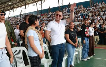 El presidente Daniel Noboa asistió a un acto en Guayaquil el 13 de febrero de 2026.