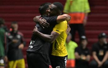 Barcelona SC celebra la victoria en penales frente a Argentinos Juniors en la Copa Libertadores 2026.