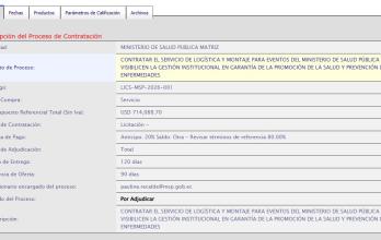 Licitación del MSP para la contratación de proveedores de eventos