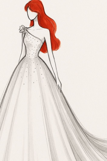 Boceto del vestido.
