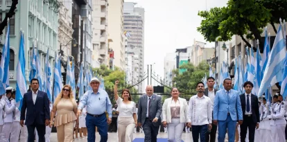 Ceremonia: La Unción Cívica se realizó en el parque Centenario sin la presencia de la alcaldesa subrogante, Tatiana Coronel.