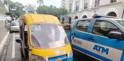 La ATM retuvo una tricimoto que circulaba por una zona no autorizada del centro de Guayaquil.