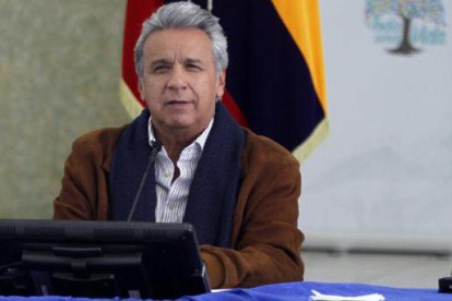 Moreno dijo que son “alta prioridad nacional” y ratificó que “vamos a hacer que Javier, Paúl y Efraín regresen con vida”. (Presidencia Ecuador)