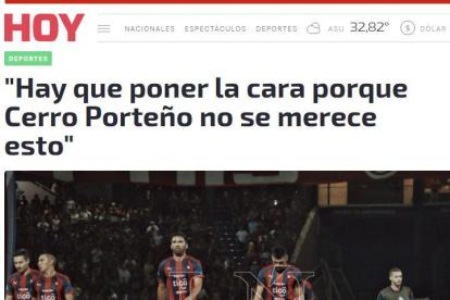 La prensa paraguaya se mostró muy crítica con lo sucedido con Cerro Porteño.