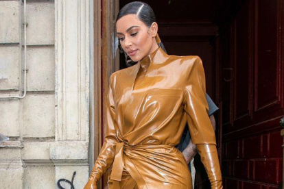Kim Kardashian a su llegada a París para asistir al Sunday Service, el coro de gospel que Kanye West.