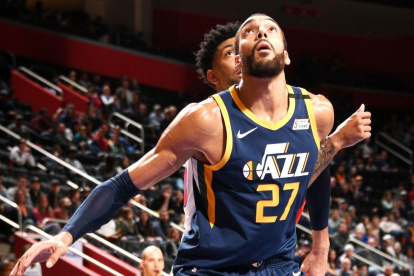 Rudy Gobert, jugador de los Jazz, quien dio positivo por coronavirus.